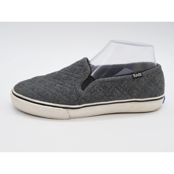 Keds Slip On Shoes Womens 8.5 Gray Wool Casual Quilted Sneakers Flat Loafer - Picture 2 of 11